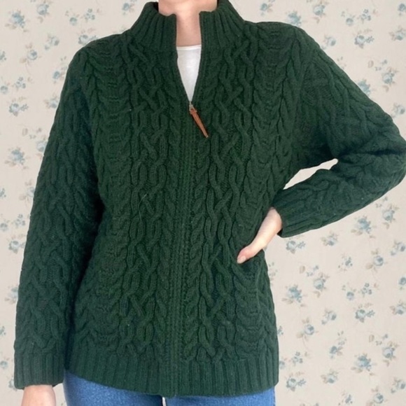 Ralph Lauren Sweaters - 𝅺RALPH LAUREN WOOL HANDMADE CABLE KNIT CARDIGAN SWEATER